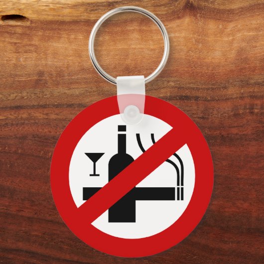 Porte-clés AUCUN Fumeur ⚠ THÉ ⚠ (Recto)