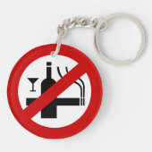 Porte-clés AUCUN Fumeur ⚠ THÉ ⚠ (Dos)