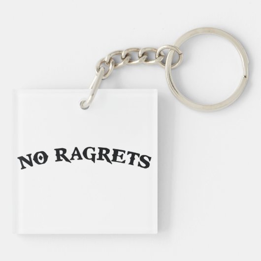 Porte-clés Aucun tatouage de regrets de Ragrets Mispelled (Dos)