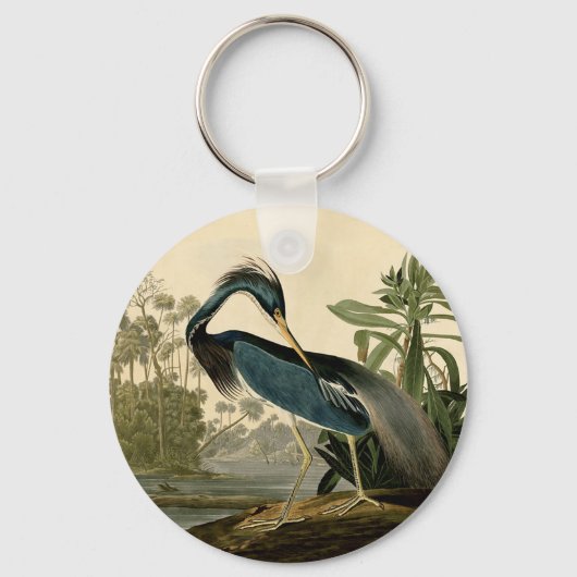 Porte-clés Audubon Louisiana Heron Water Bird (Recto)