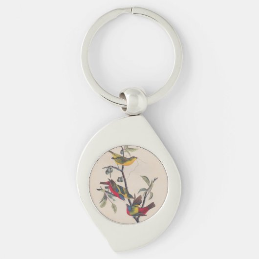 Porte-clés Audubon Peint Bunting Bird Wildlife (Devant)