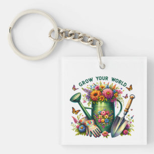 Porte-clés Augmentez votre design de jardin fleuri mondial