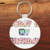 Porte-clés Aujourd'hui est mon art d'anniversaire (Recto)