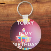 Porte-clés Aujourd'hui est mon art d'anniversaire (Recto)
