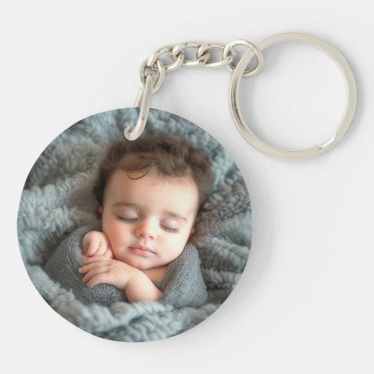 Porte-clés Auntie Est année manuscrite écriture coeur photo (Dos)