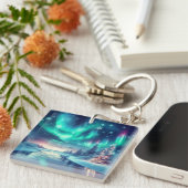 Porte-clés aurora borealis/Noël/hiver (Devant Droit)