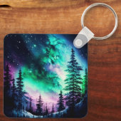 Porte-clés Aurora céleste boréale Lumières nord vives (Verso)