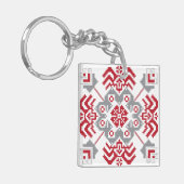 Porte-clés Auseklis letton Médaillon géométrique d'art popula (Devant gauche)