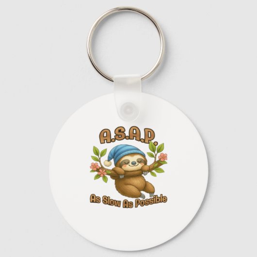 Porte-clés Aussi Lent Que Possible - Joli Sloth ASAP Classic (Recto)
