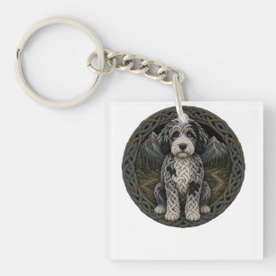 Porte-clés Aussiedoodle à nœud celtique randonnée