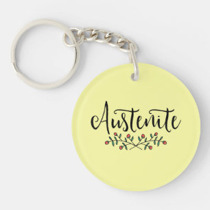 Porte-clés Austénite floral jaune de Jane Austen