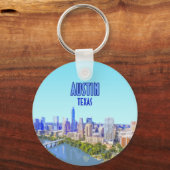 Porte-clés Austin Downtown Texas Vintage (Recto)
