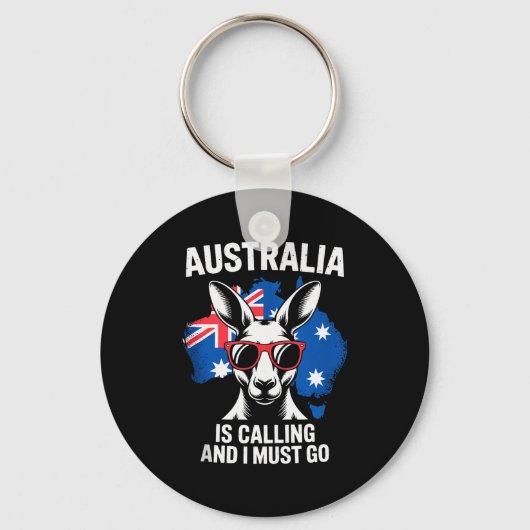 Porte-clés Australia Is Calling And I Must Go Kangaroo Outbac (Recto)