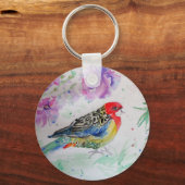 Porte-clés Australian Birds Rosella Parrot Watercolor (Recto)