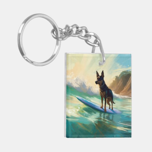 Porte-clés Australian Kelpie Beach Surf Paining (Devant gauche)