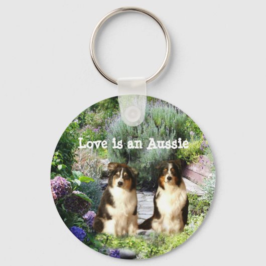 Porte-clés Australian Shepherd Garden Keychain (Recto)