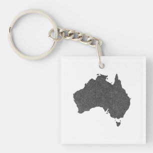 Porte-clés Australie Carte Design avec des frontières cachées