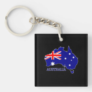 Porte-clés Australie Carte du drapeau Voyage