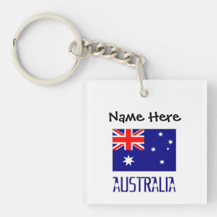 Porte-clés Australie et Drapeau Australien Personnalisé