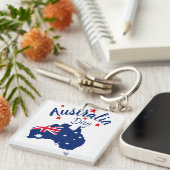 Porte-clés Australie Jour Rouge Bleu et Blanc (Devant Droit)