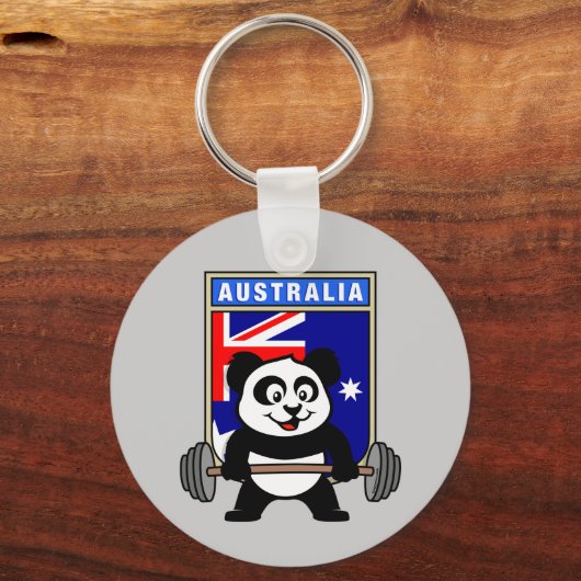 Porte-clés Australie Panda haltérophile (Recto)