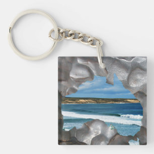 Porte-clés Australie Plage Métallurgique Vue, Clavier Acryliq