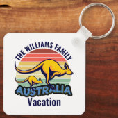 Porte-clés Australie Voyage Cute Kangaroo Sunset Custom (Verso)