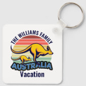 Porte-clés Australie Voyage Cute Kangaroo Sunset Custom (Dos)