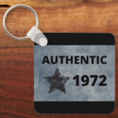 Porte-clés Authentique 1972 Vintage Star Retro Anniversaire D (Recto)