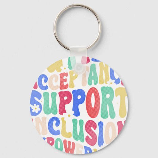 Porte-clés autism acceptance inclusion support empowermen (Recto)