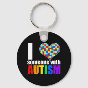 Porte-clés Autism Aware Shirt Autism Maman I Love Someone