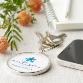 Porte-clés autism awareness blue puzzle piece #team name  (Côté)