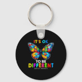Porte-clés Autism Awareness Butterfly Animal Its Ok To Be Dif (Recto)