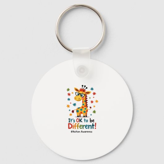 Porte-clés Autism Awareness Cute Giraffe Animal Its Ok To Be (Recto)