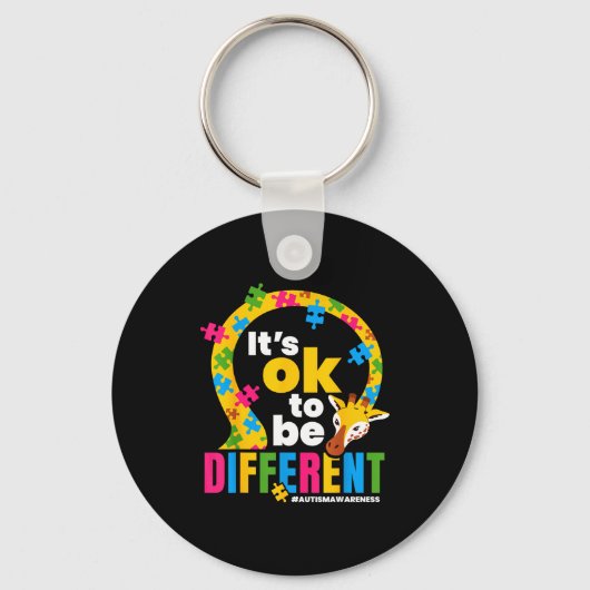 Porte-clés Autism Awareness Giraffe It’s Ok To Be Different G (Recto)