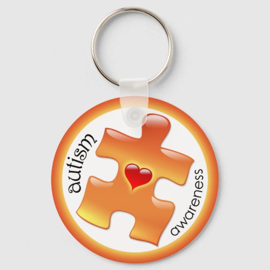 Porte-clés Autism Awareness Keychain - Orange (Recto)