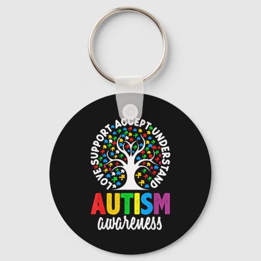 Porte-clés Autism Awareness Puzzle Heart Suprt Men Women  (Recto)