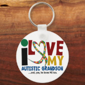 Porte-clés AUTISM I Love My Autistic Grandson 2 (Recto)