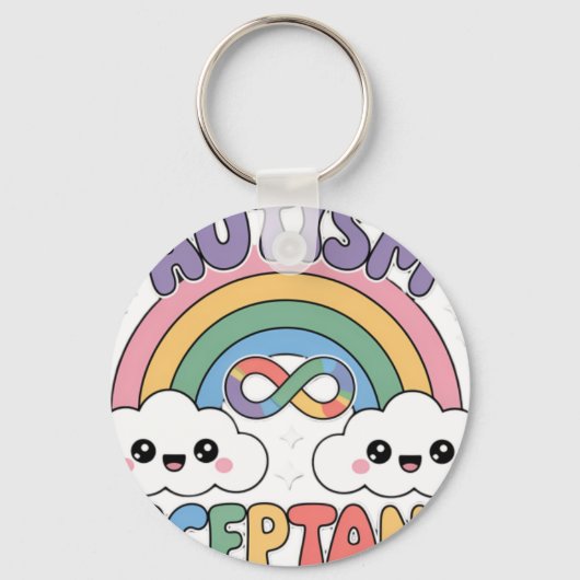 Porte-clés Autism Pro Acceptance Rainbow with Infinity Symbo (Recto)
