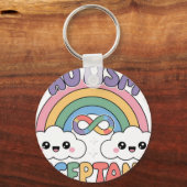 Porte-clés Autism Pro Acceptance Rainbow with Infinity Symbo (Recto)