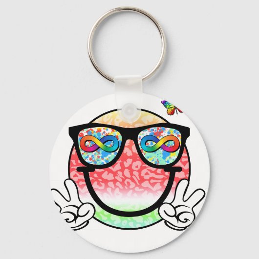 Porte-clés autisme acceptation smiley (2 (Recto)