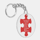 Porte-clés Autisme Acrostique (Devant gauche)