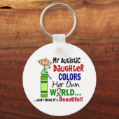 Porte-clés Autisme COULEURS SA PROPRE Fille MONDIALE (Recto)