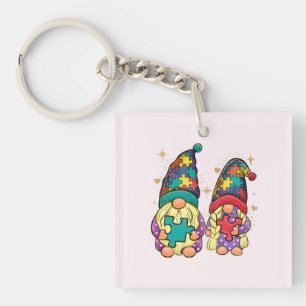 Porte-clés Autisme couple Gnome