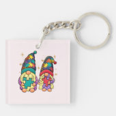Porte-clés Autisme couple Gnome (Dos)