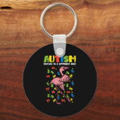 Porte-clés Autisme Danser Différents Flamant rose Beat mignon (Recto)