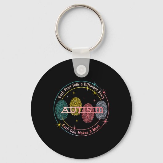 Porte-clés Autisme D'Empreinte Chaque Impression Raconte Une (Recto)