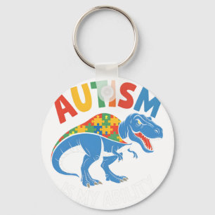 Porte-clés Autisme Est Ma Capacité Dinosaure Puzzle Design