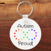 Porte-clés Autisme Fière Neurodiversité Acceptation Arc-en-ci (Recto)