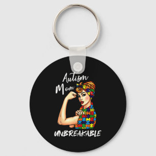 Porte-clés Autisme indestructible Maman Messy Bun Sensibilisa